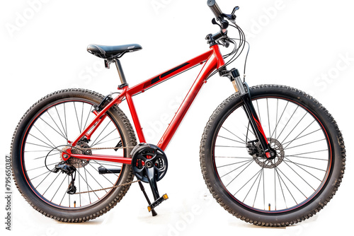 Red Bicycle on White Background