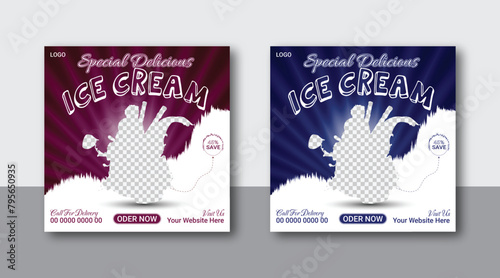 Social media ice cream post design