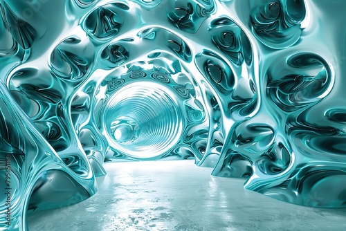 Fantasy Coloturquoise Bright Entertaining Hole 4k uhd 3d rendering vj loop