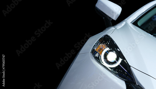 Photos Close-up front right eyesight headlight with LED xenon light of white luxury mod