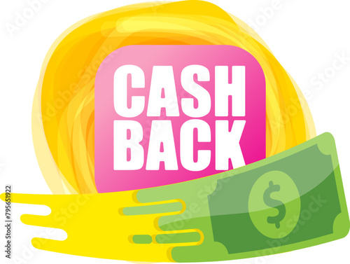vector cash back icon with dollar isolated on white transparent background. cashback and money bonus refund label or logo