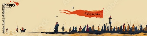 illustration with text to commemorate Day of Ashura