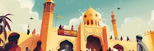 illustration with text to commemorate Day of Ashura