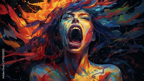 Abstract Colorful Illustration of Anger