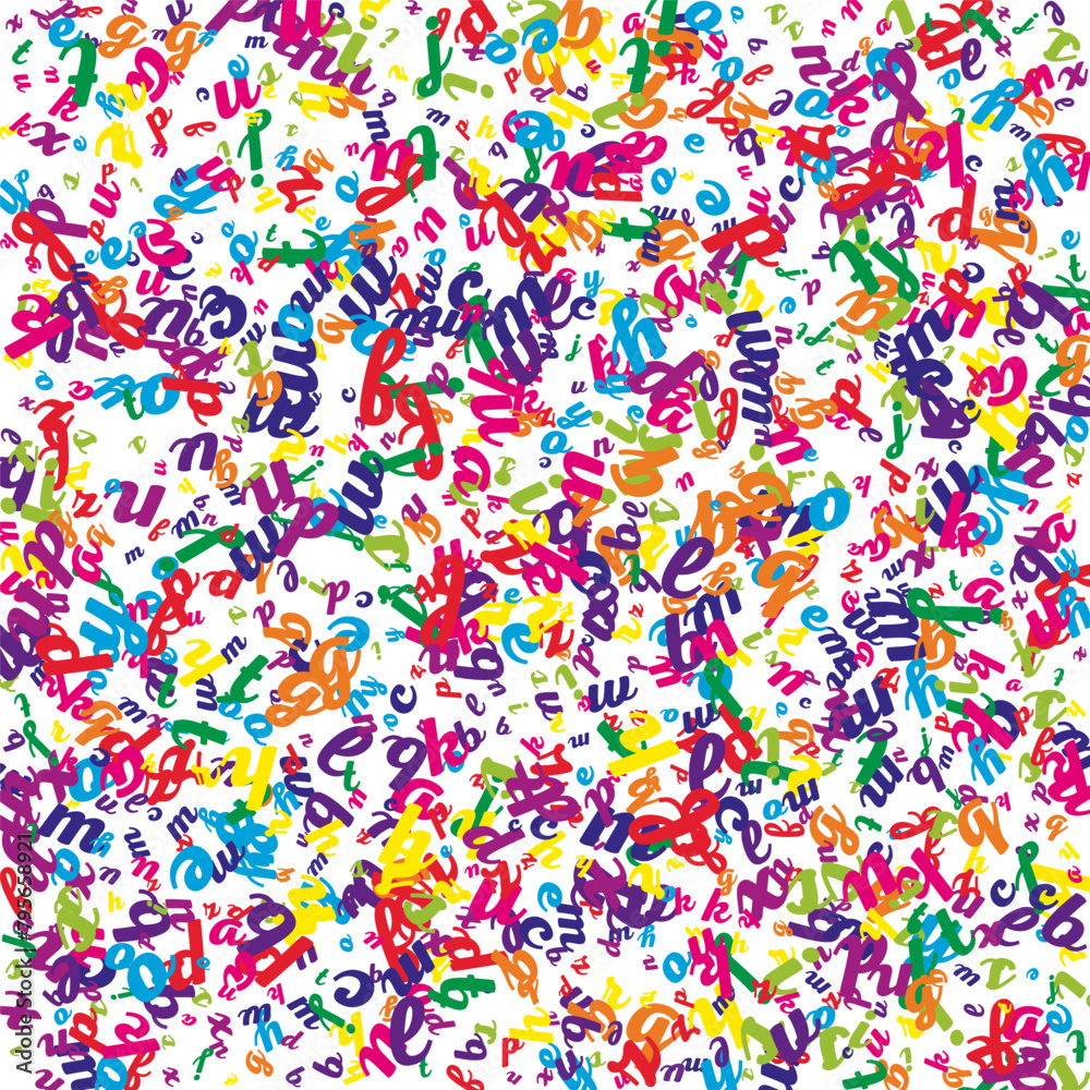 Falling letters of English language. Colorful Falling letters of English language. Colorful