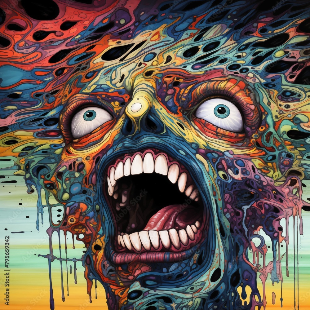 Abstract Colorful Illustration of Fear Abstract Colorful Illustration of Fear