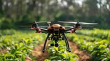 Agricultural drone providing precision farming services by monitoring crops and optimizing growth. Concept Agriculture, Precision Farming, Crop Monitoring, Drone Technology