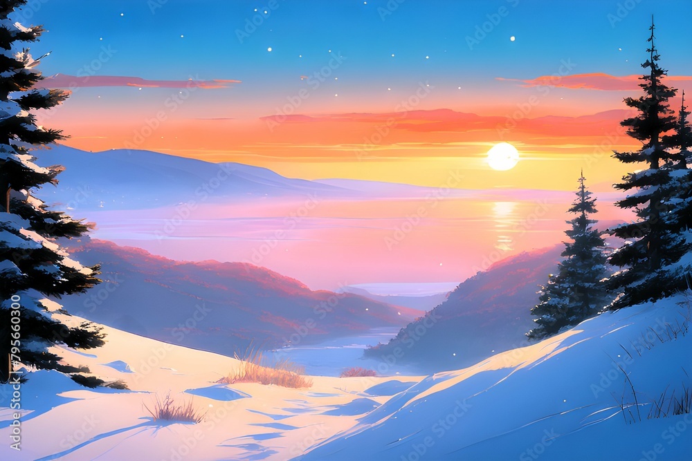 Anime Background Nature Perfect Beautiful and Cozy | High-Quality Winter Wallpaper