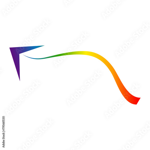 Colorful rainbow arrow element cursor design