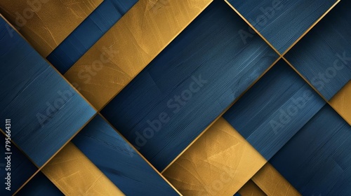 luxurious golden and blue metallic geometric abstract background with elegant textured design