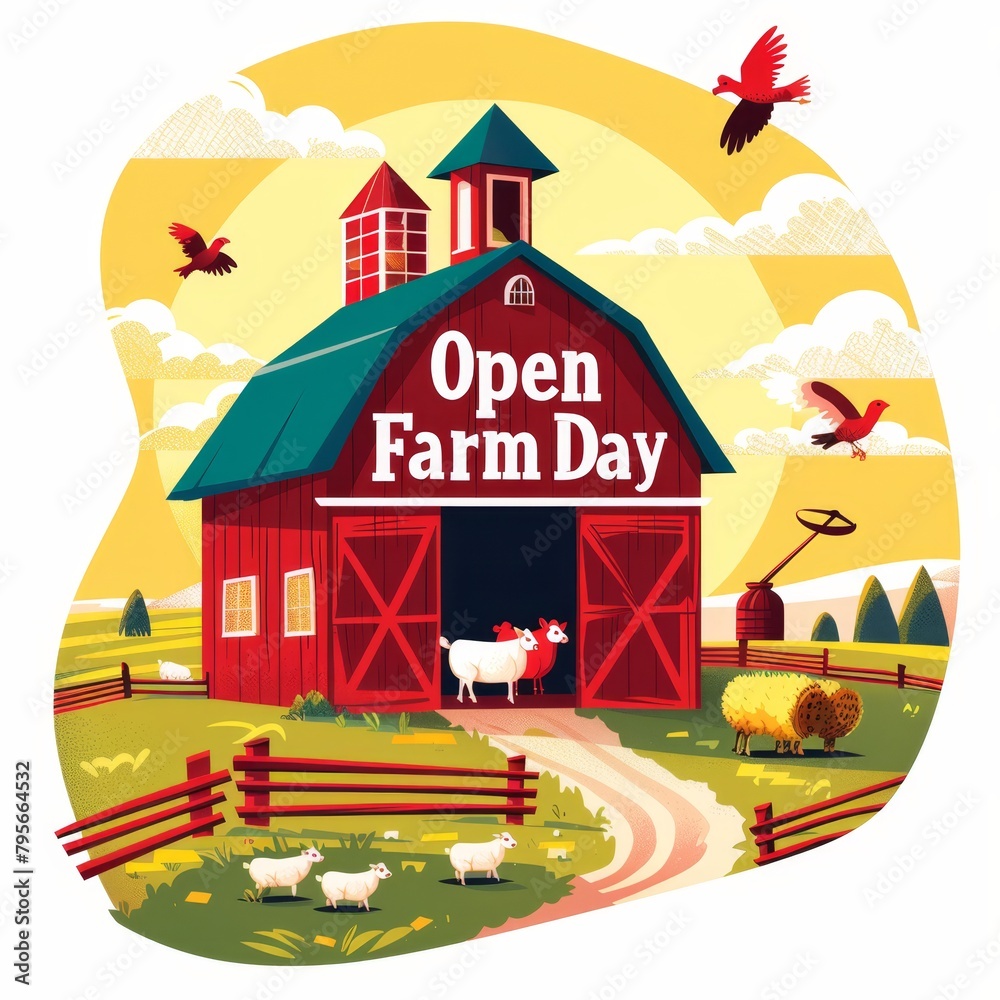 illustration with text to commemorate Open Farm Day
