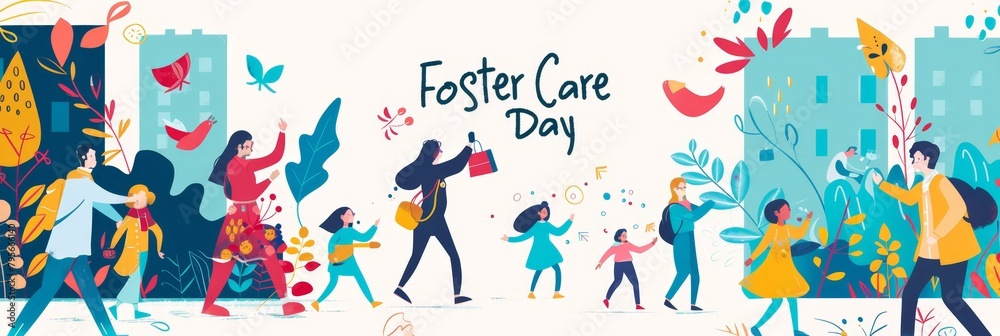 illustration with text to commemorate Foster Care Day illustration with text to commemorate Foster Care Day