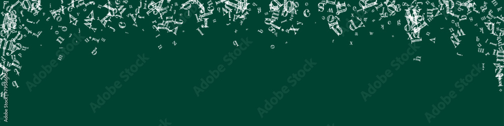 School notebook cover. White chalk floating School notebook cover. White chalk floating