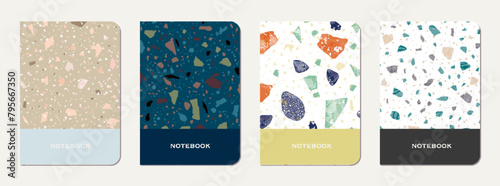 Notebook cover design. Terrazzo abstract