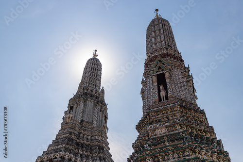 The visiting card of the capital of Thailand is the Buddhist temple Wat Arun, Temple of Dawn, which is located on the banks of the Chao Phraya River.