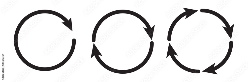 Circle of arrows. Recycle, repeat, refresh icon vector illustration Circle of arrows. Recycle, repeat, refresh icon vector illustration