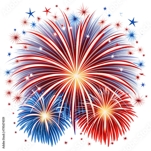 fireworks display bursting in patriotic colors