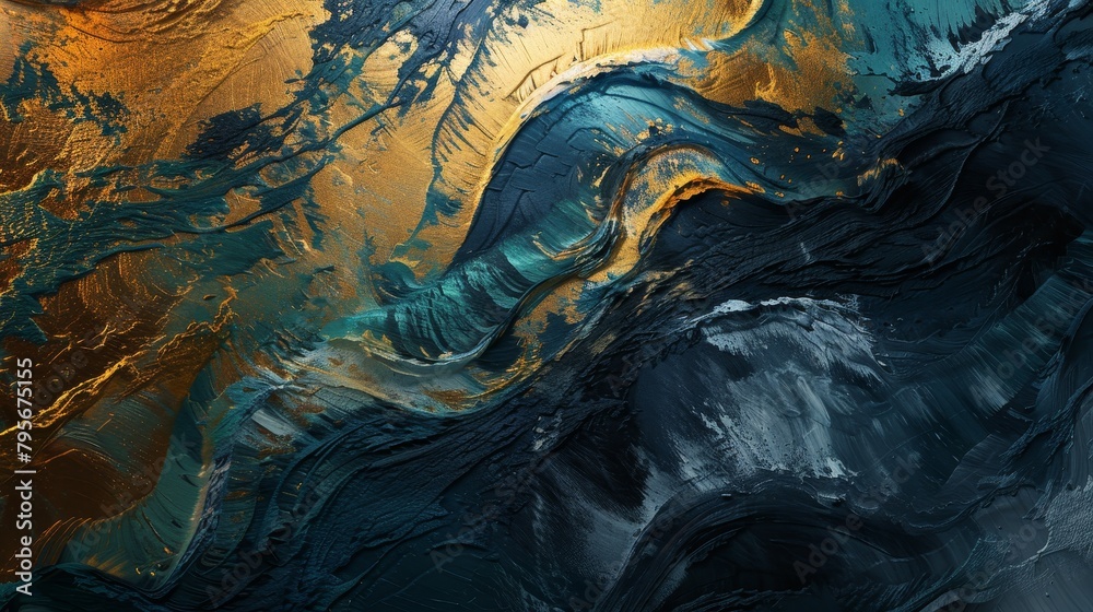 Infuse traditional oil painting techniques into a digital canvas, portraying financial trends up close with abstract flair Emphasize texture and depth to evoke a sense of mystery and sophistication