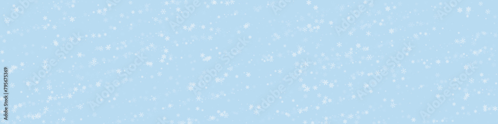 Snowy christmas background. Subtle flying snow