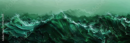 A wave of deep forest green paint sweeps across the canvas, its clarity revealing the richness of the color