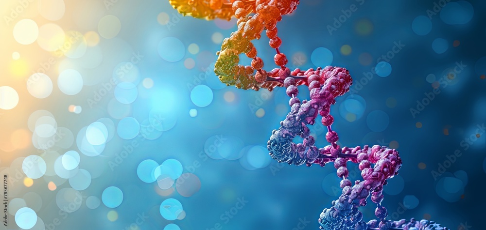 Radiant DNA Helix Illustration Signifying Life's Building Blocks