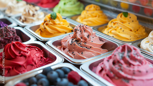 Colorful gelato assortment in ice cream parlor © bluebeat76