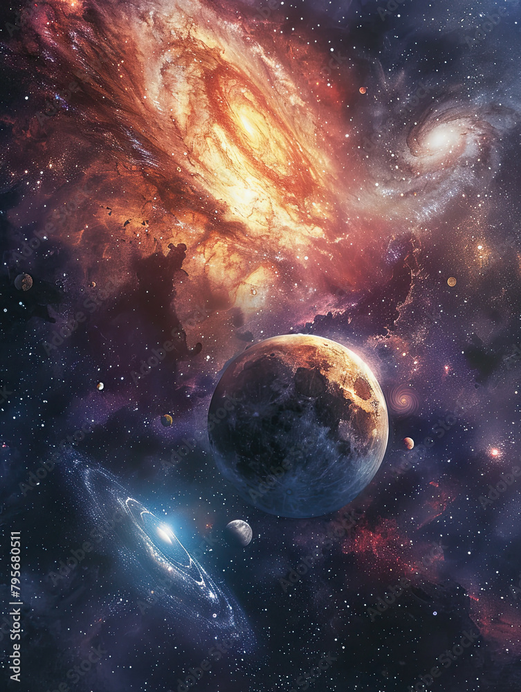 Obraz premium Interstellar Odyssey Exploring the Multiverse