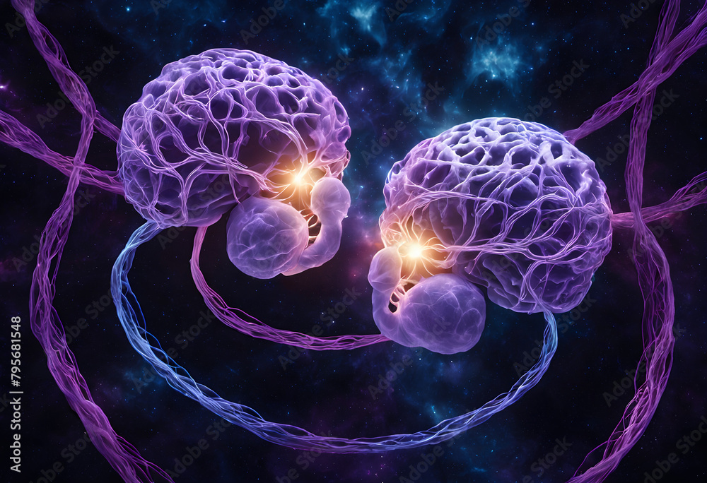 Interconnected Minds: A Cosmic Neural Network Illustrated in Vivid ...