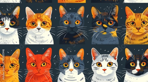 Seamless Kitty Cat Pattern.
