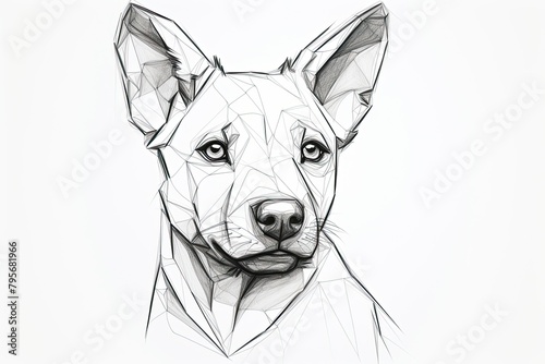 Coloring page of a cute dog with soft fur. black outline on a white background