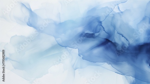 Ethereal Blue Watercolor Wash, Serene and Abstract, Artistic Background with Copy Space