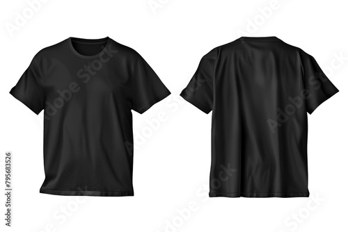 Black men's t-shirt front back realistic 3d template
