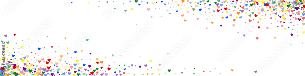 Rainbow colored scattered hearts. LGBT valentine Rainbow colored scattered hearts. LGBT valentine
