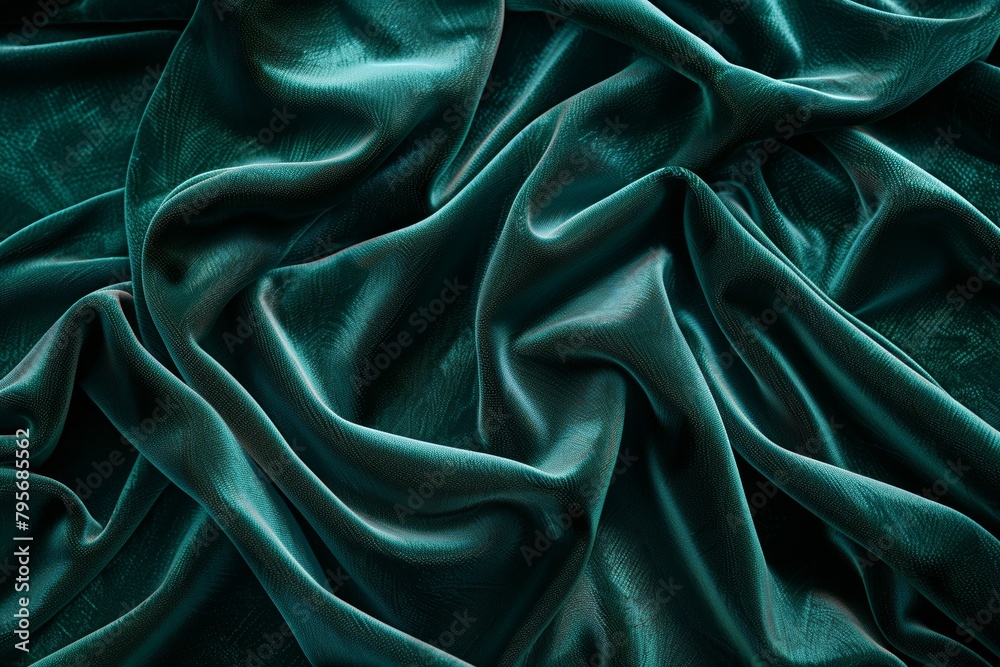 Obraz premium Luxurious emerald green silk fabric