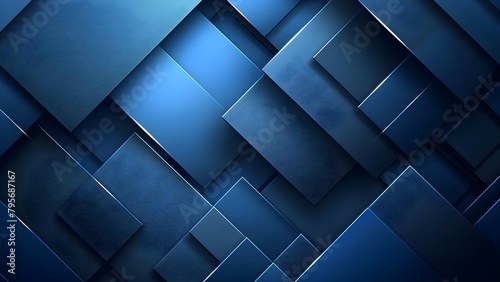 Sapphire Blue Abstract Background with Geometric Shapes and Metallic Shine. Concept Abstract Backgrounds, Sapphire Blue, Geometric Shapes, Metallic Shine