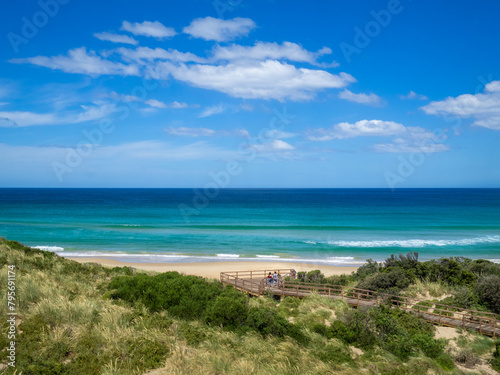 Turquoise water beach and view point at The Neck in Bruny Island, Tasmania