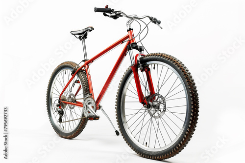 Red Bicycle on White Background