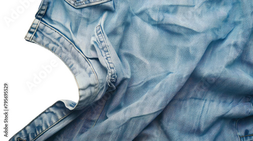 Chambray shirt with a denim-like texture on transparent background photo