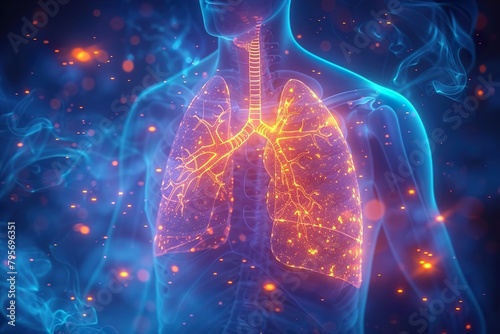 Respiratory care week is observed every year in October to raise awareness for improving lung health. 3D Rendering