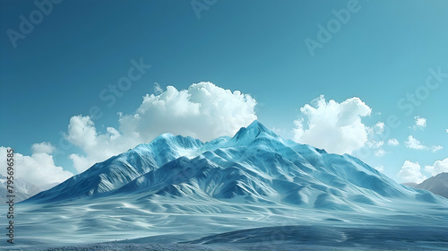 A simple geometric representation of mountains under a clear sky