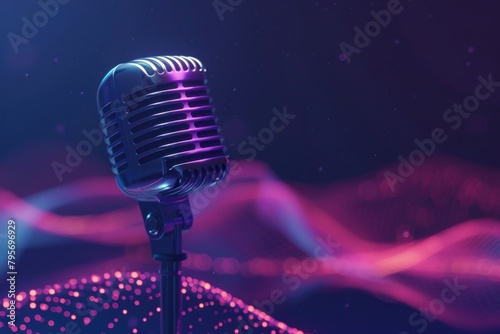 Abstract background microphone performer person.