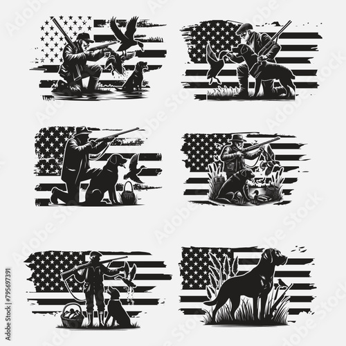 Us Hunting Dog vector Silhouette file, Vector silhouette of hunting, Best Father’s Day Hunting Dog Gifts for Dad
