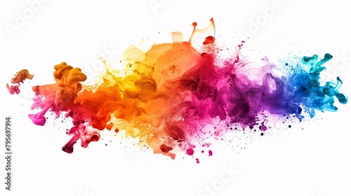 a colorful smoke on a white background