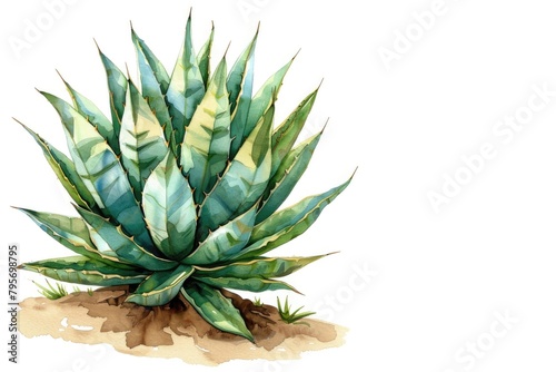 Tequila Agave plant over the white background. Copy Space. Free Space.