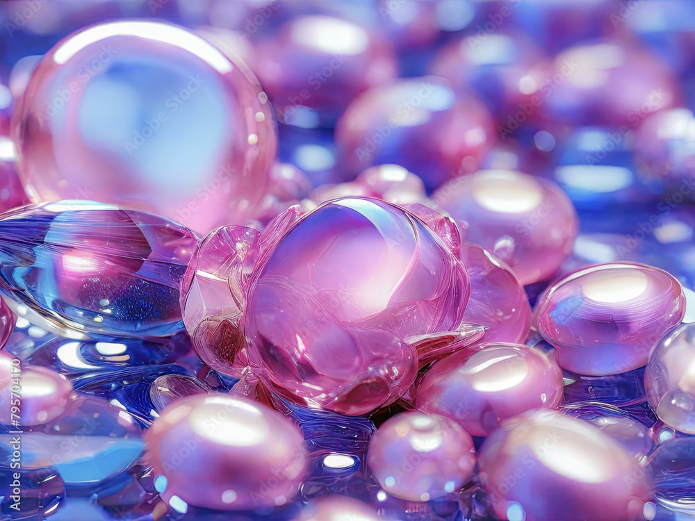 Colorful background of pink and blue mother of pearl stones Colorful background of pink and blue mother of pearl stones