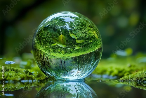 Cosmic harmony captured in a glass orb, housing the delicate balance of our planet's ecosystems