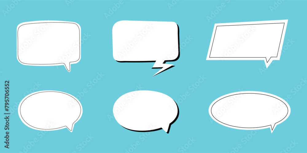 Set of comic speech bubbles. Hand drawn speech bubble. Discussion speech bubble vector illustration Set of comic speech bubbles. Hand drawn speech bubble. Discussion speech bubble vector illustration