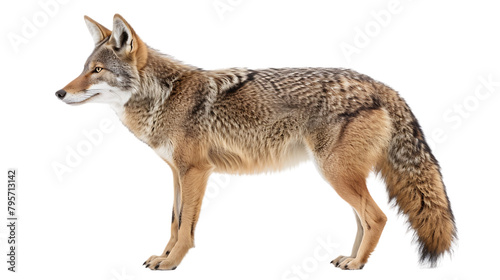  coyote standing on a white background.