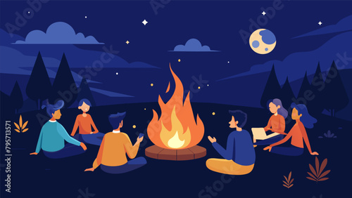 The crackling of a bonfire under the starlit sky as students share stories and bond after a long day of intensive training.