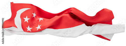 Obraz na płótnie Vibrant Red Flag of Singapore Fluttering Elegantly Against a Backdrop w salonie